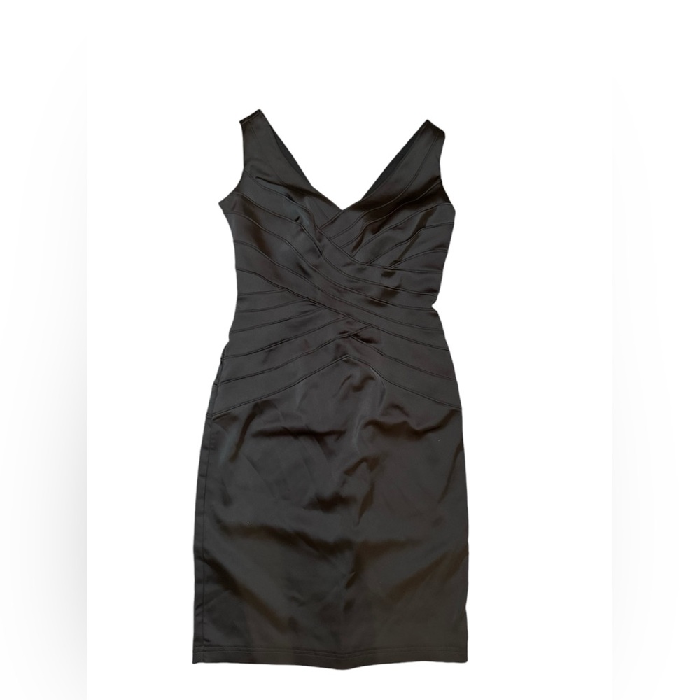 Tadashi Collection Elegant Black V-Neck Dress - Size 10 A01